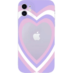 iPhone 11 Purple Heart Premium Şeffaf Silikon Kılıf