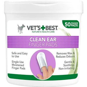 Vet's Best Kedi ve Köpek Kulak Temizleme Parmak Pedi 50li