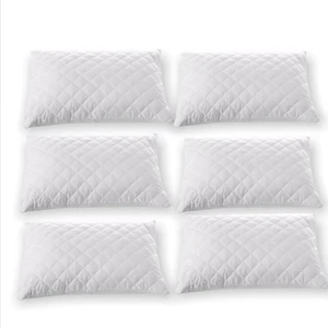 AY Home  6 Adet Kapitoneli Sıvı Geçirmez Yastık Alezi Yastık Koruyucu Yastık Kılıfı Pamuklu Beyaz 50 x 70 cm