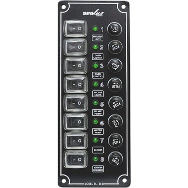 □SEA□ Goldsea Tekne Switch Panel 8 Anahtarlı Dikey 12-24v Sigorta Fiyatı