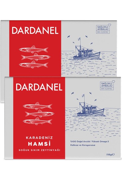 Dardanel Zeytinyağlı Karadeniz Hamsi 110 gr x 2 Adet