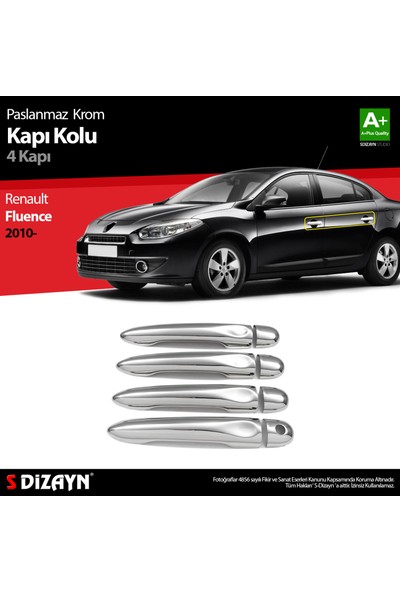 Aracım Oto Aksesuar S-Dizayn Renault Fluence Krom Kapı Kolu 4 Kapı 2010 Üzeri