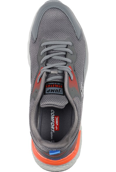 JUMP 27452 Koyu Gri - Kırmızı Erkek Günlük Rahat Yürüyüş Koşu Sneaker Spor Ayakkabı