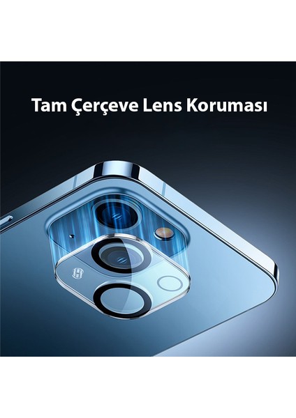iPhone 14-14 Plus ile Uyumlu 0.3mm Full Tempered Kamera Lens Koruma Camı 2 Adet Set