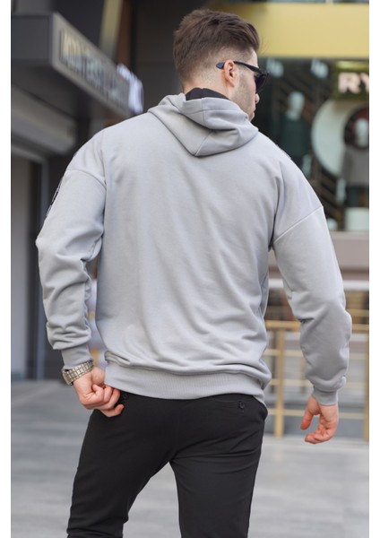 Boyalı Gri Kapüşonlu Sweatshirt 4721 fiyatları