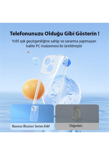 Illusion Series iPhone 14 Plus 6.7 Silikon Kılıf + Tempered Ekran Koruyucu + 4x Kamera Koruyu