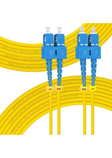 SC-SC 10 Metre  SM Fiber Optik Patch Kablo  Duplex 2.0mm 9/125(OS2) Single Mode 10 Metre