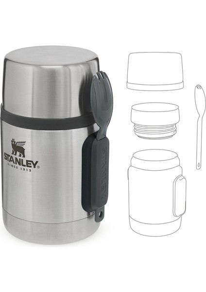 Adventure Kaşıklı Paslanmaz Çelik Yemek Termosu 0.53L