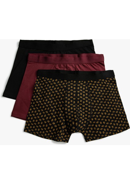 Basic 3'lü Boxer Seti Kuru Kafa Baskılı