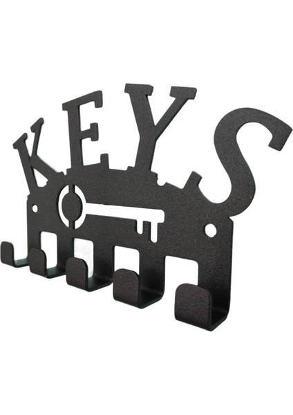 Anahtar Askılığı Keys Yazılı Dekoratif Paslanmaz Metal Tasarım Anahtarlık Hediyelik Duvar Askılığı Sağlam Askılık