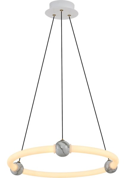 3155-1A-01 Altus Tekli Yuvarlak Sarkıt Beyaz