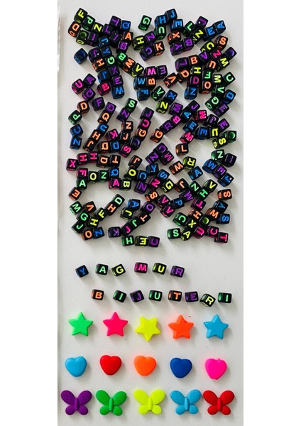 No:73-D Harf Boncuk , Akrilik Figür Boncuk ve Kum Boncuk Takı Hobi Yapım Seti fiyatları