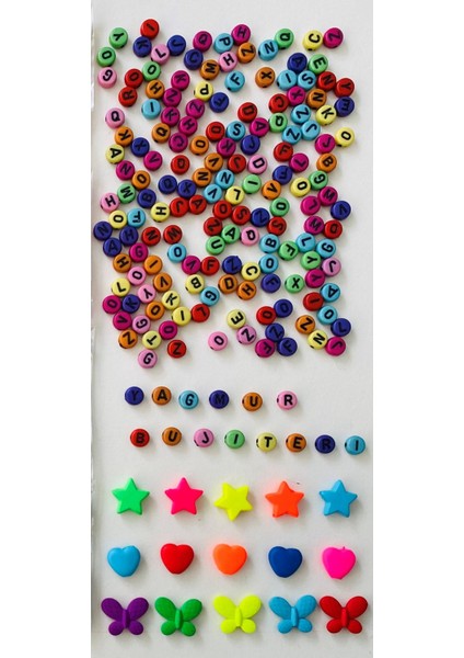 No:73-B Harf Boncuk , Akrilik Figür Boncuk ve Kum Boncuk Takı Hobi Yapım Seti fiyatları