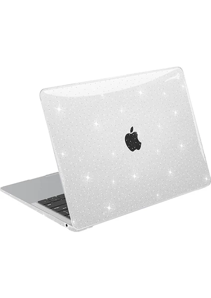 Apple Macbook Air 13 M1 2020 Simli Star Parlak Şeffaf 360° Kapak Kılıf 13.3 A2337 A2179 A1932 Uyumlu