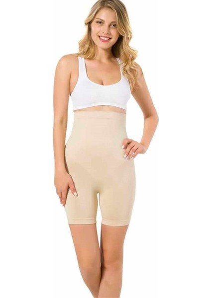 Emay Yüksek Bel Dikişsiz Bokser Paçalı Kadın Korse 2007