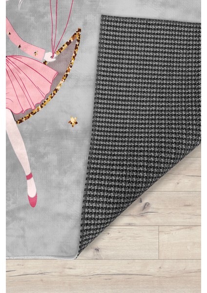 Prenses Kız Gri Bambu Çocuk Odası Halısı fiyatları