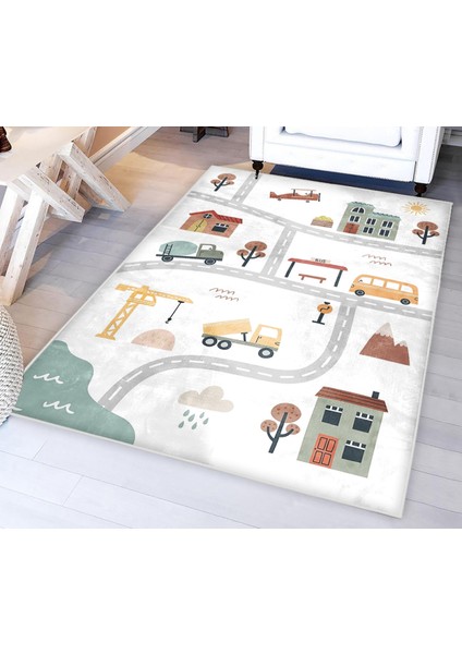 Eğitici Yol Bambu Çocuk Odası Halısı modelleri