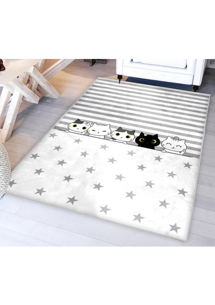 Sevimli Kediler Bambu Çocuk Odası Halısı modelleri