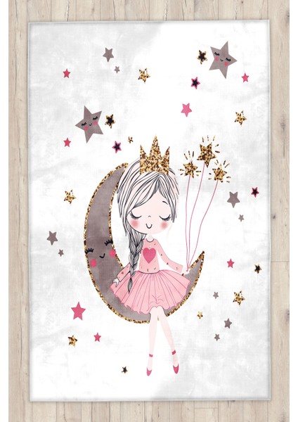 Prenses Kız Bambu Çocuk Odası Halısı