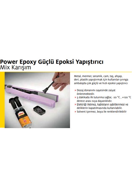 Pattex Power Epoxy Güçlü Epoksi Yapıştırıcı Mix Karışım 27 gr