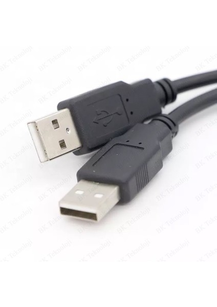 BK Teknoloji Erkek-Dişi Çift USB 2.0 Tip A Panel Montajlı Uzatma Kablosu