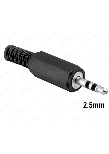 2.5mm Stereo Erkek Jak Lehim Konektörü