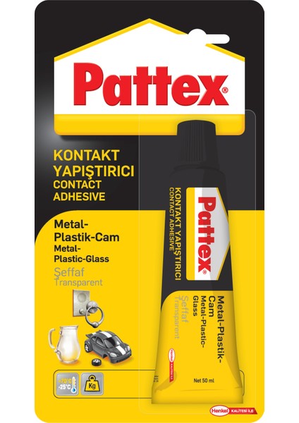 Pattex Şeffaf Poliüretan ( Metal , Plastik , Cam )  Kontakt Yapıştırıcı 50 gr