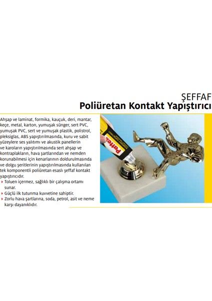 Pattex Şeffaf Poliüretan ( Metal , Plastik , Cam )  Kontakt Yapıştırıcı 50 gr