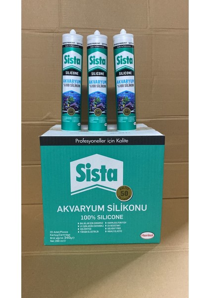 Sista Akvaryum Silikonu Şeffaf 280 ml 20'li Koli