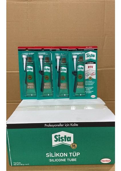 Sista Rtv Silikon Sıvı Conta (300° C) Kırmızı 50 gr 20'li Koli