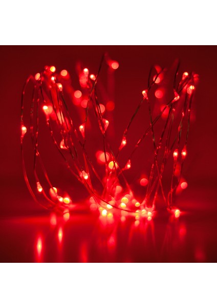 10 Metre Kırmızı Pilli LED Işık Kırmızı LED Işık Kırmızı Yılbaşı Ağacı Işığı Kırmızı Noel Işığı 100 Ledli Kırmızı LED Işık 100 Ledli Parlak Canlı LED Işık fiyatları