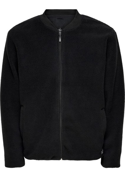 Onssawyer Fleece Bomber Otw Erkek Polar Ceket 22022674-BLACK Siyah