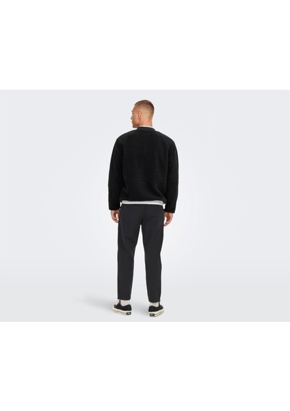Onssawyer Fleece Bomber Otw Erkek Polar Ceket 22022674-BLACK Siyah fırsatları