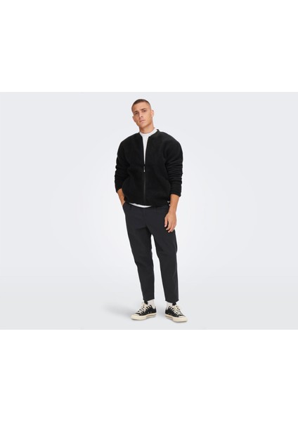 Onssawyer Fleece Bomber Otw Erkek Polar Ceket 22022674-BLACK Siyah indirimleri
