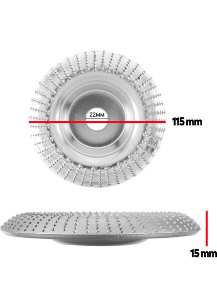 Rodex Ahşap Taşlama Törpüleme Oyma Eğe Diski Ahşap Kesici 115 mm