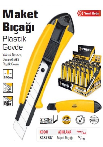 Plastik Gövde Maket Bıçağı ( SGS1787 )