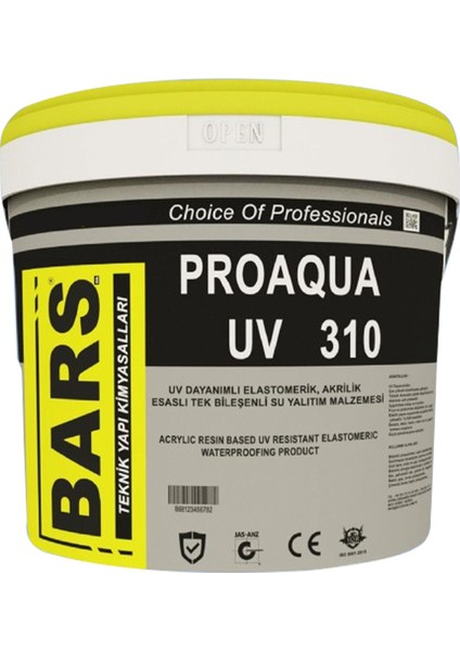 Bars Proaqua Uv 301 Akrilik Reçine Esaslı Su Yalıtım Ürünü 20 kg