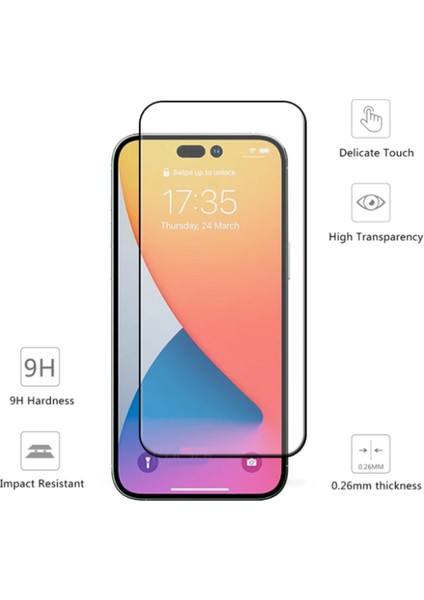 Apple iPhone 14 Pro Max Ekran Koruyucu Cam Tam Kaplayan Kaliteli Cam Voyo
