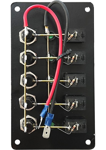 Marine Tekne Switch Panel 5 Anahtarlı Dikey 12-24v Sigorta Paneli