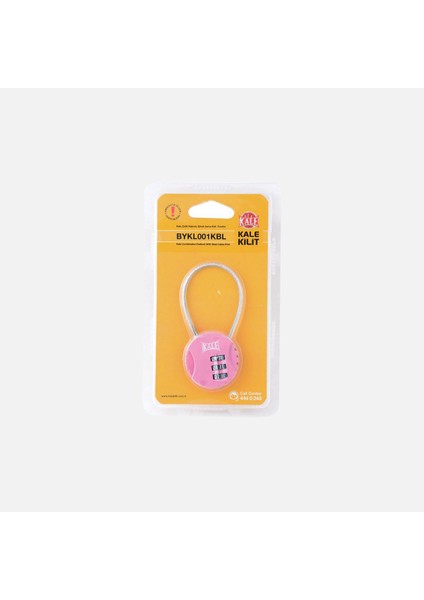 Çelik Kablolu Şifreli Asma Kilit Pembe