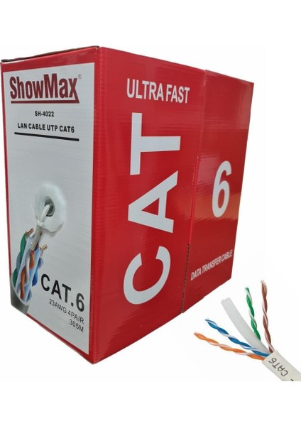 23AWG Utp Cat6 Network Kablosu Gri 305METRE