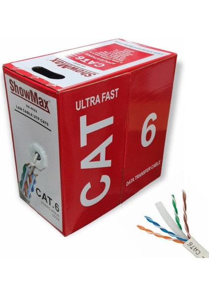 23AWG Utp Cat6 Network Kablosu Gri 305METRE