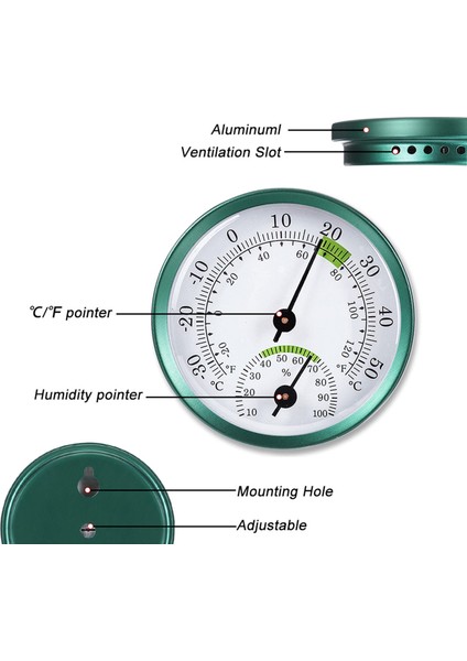 Nem Ölçer Açık Ölçekli Sıcaklık ve Nem Algılama Higrometresi (Yurt Dışından)
