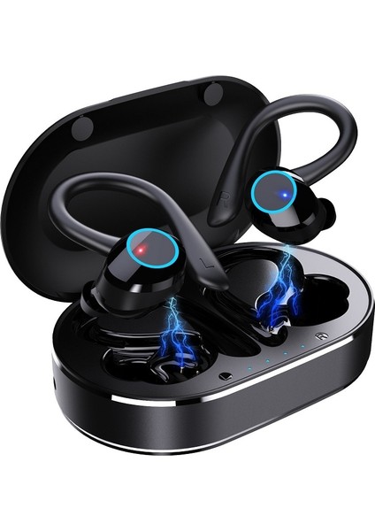 Tws Bluetooth Kulaklık Dokunmatik Kontrol Mikrofonlu Kablosuz Kulaklıklar Spor Su Geçirmez Kablosuz Kulaklıklar 9d Stereo Kulaklıklar (Yurt Dışından)