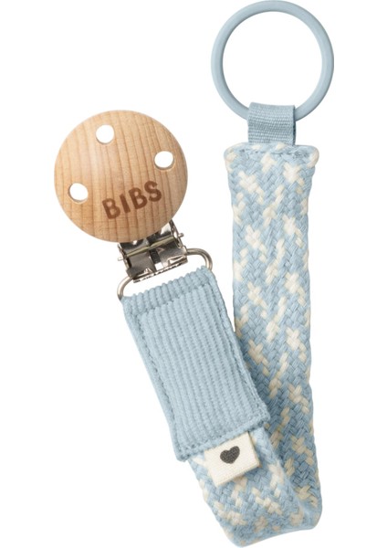 Paci Braid Emzik Askısı-Baby Blue / Ivory