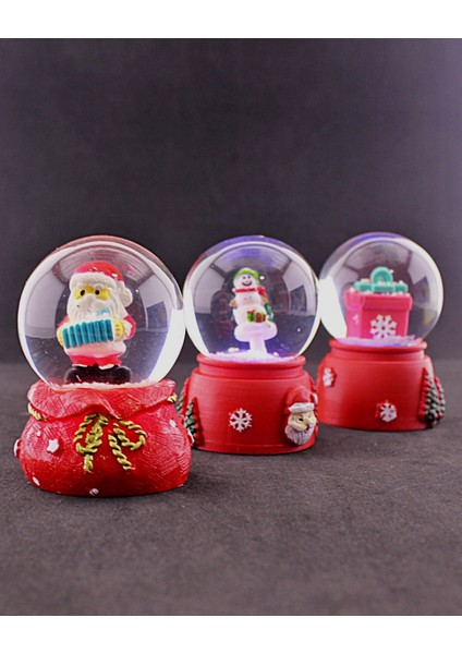 3 Adet Yeni Yıl 2023 Noel Hediyesi Temalı Mini Boy Işıklı Kar Küresi 6,5 cm - 36 fırsatları