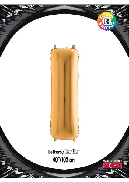 Kikajoy Harf Folyo Balon 40" Altın -I-