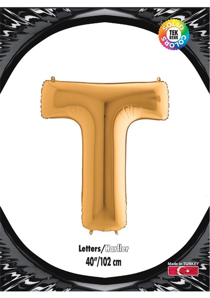 Kikajoy Harf Folyo Balon 40" Altın -T-