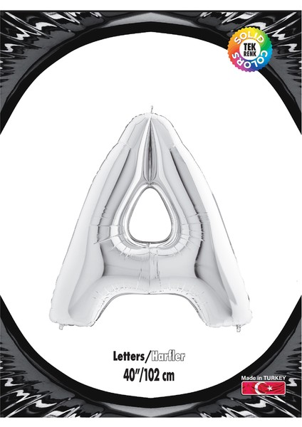 Kikajoy Harf Folyo Balon 40" Gümüş -A-