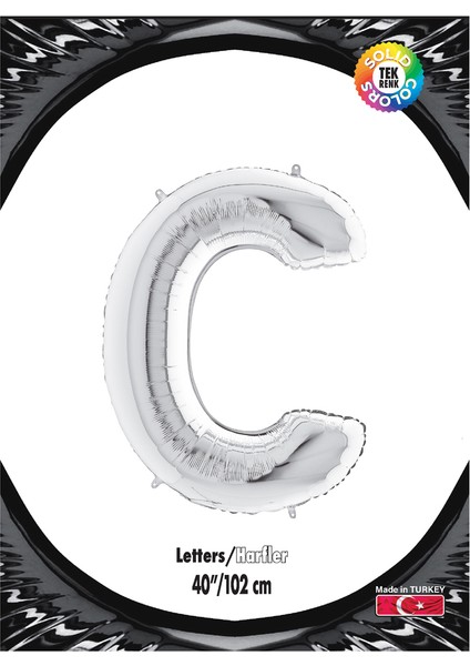 Kikajoy Harf Folyo Balon 40" Gümüş -C-